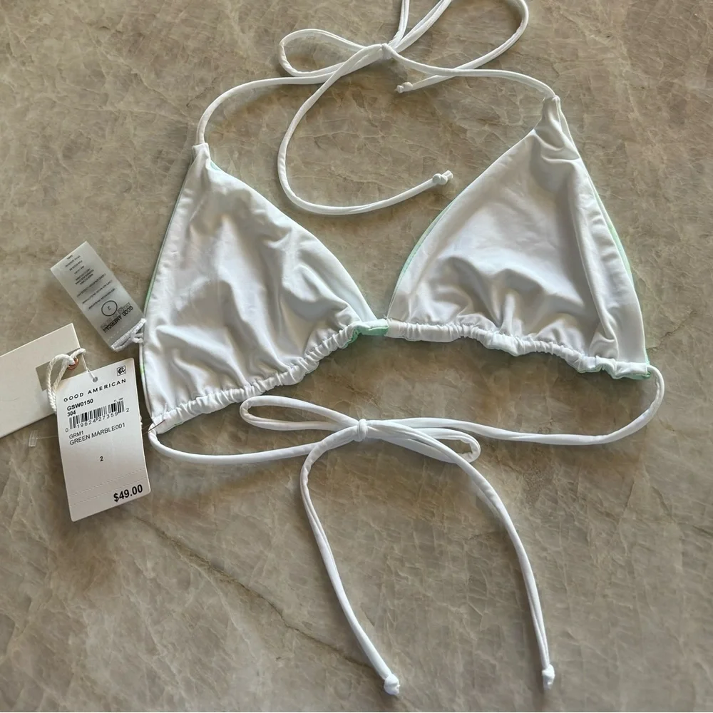 New. Good American green‎ marble bikini. M-top/L-bottom . Retails $99